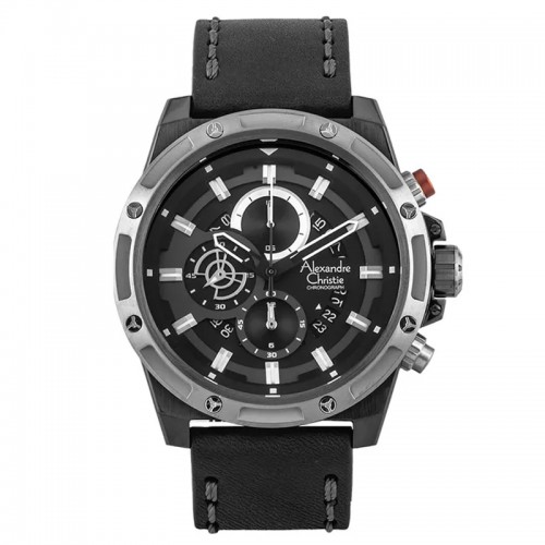 Alexandre Christie AC 6506 Grey Black Man Leather MCLEPBA